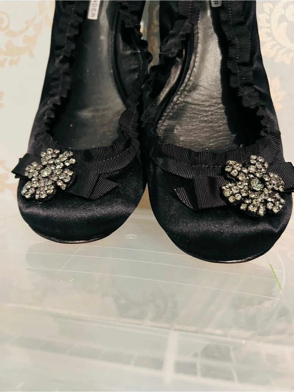 Vera Wang Lavender Satin Ballet Flats